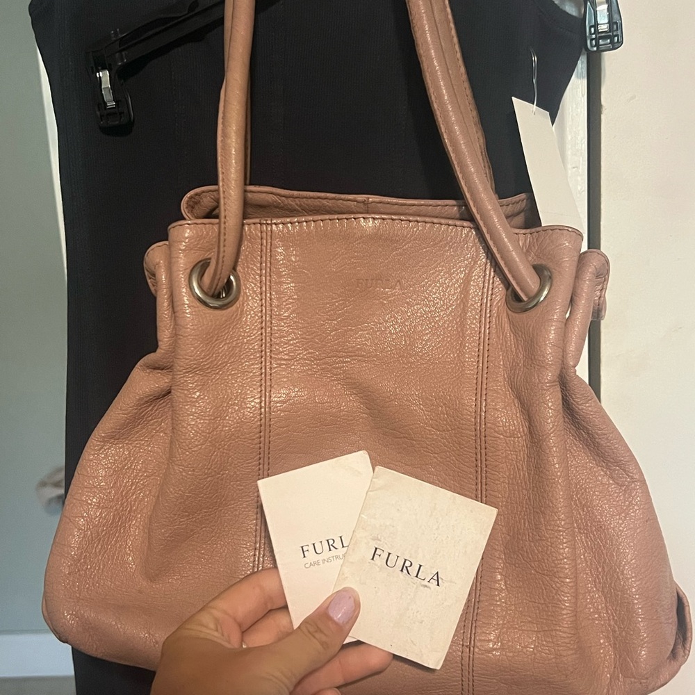 Furla Blush Leather Shoulder Bag
